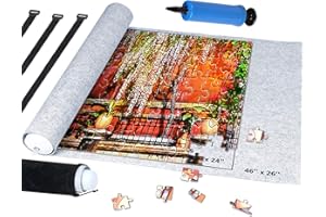 MOZOOSON Puzzle Matte für 500 1000 1500 Puzzle Teile Puzzle Pad Puzzleunterlage Puzzlerolle Puzzleteppich Puzzlematte mit leicht zu fassendem Baize-Befestigungmaterial 66x118cm