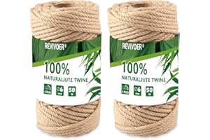 APOWUS Sisal Rope for Cat Scratcher, Revivoer 2PCS 6 mm Cat Scratching Rope, 50M DIY Natural Jute Rope for Scratch Post Replacement Parts as Cat Accessories, Crafts and Decorating Homes