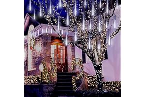 Grarry Aggiornato Luci Della Pioggia di Meteore, 30cm 10 tubi 240 LEDs IP65 Tubo a Spirale Luci Stringa Meteora Doccia per Natale Halloween Albero del Giardino Festa di Nozze