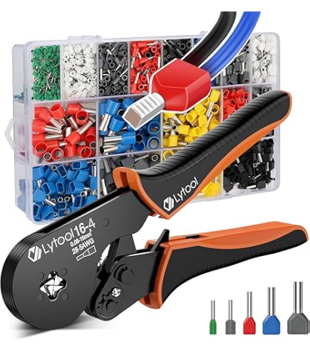 Krimptang tangset vierkante krimptang voor adereindhulzen 0,25-10 mm², professionele tang thuisgebruik
