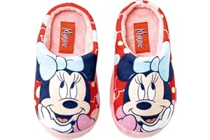 REQUETEGUAY Zapatillas Minnie Mouse de Estar por Casa | Zapatillas Disney Pantuflas Minnie Mouse para Niñas | Slippers Disney Minnie Mouse Suela Dura