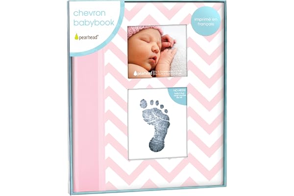Pearhead P62208 Chevron Livre de Bébé avec Clean-Touch Encreur