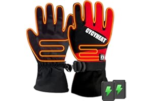 CYCYHEAT Kids Heated Gloves - Boys Waterproof Ski Heating Gloves With 2pcs DC 2700mAh Battery, 3 Heating Levels，Motorcycle Cycling