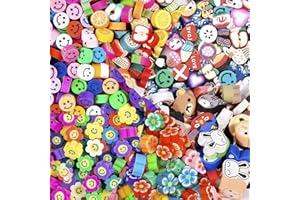 Tarklanda 300 Piezas Perlas Smiley Arcilla Polímero Perlas de Frutas Perlas de Flores Perlas de Animales para la Fabricación de Joyería, Pulsera, Perlas, Artesanía, Joyas para el Cabello para Niños