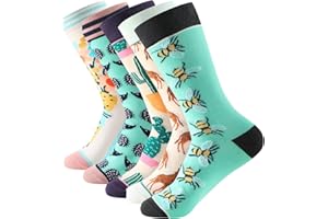 BALSETI Calcetines de Media Caña Estampados para Mujer. Calcetines Estampados Divertidos y Básicos. Uso Diario. 80% Algodón. Pack de 6 Pares. Talla Única 35-41