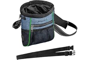CHENEVER Borsa Dolcetti per Cani, Borsa Cibo per Passeggiate e Addestramento Cani, Borsa da Addestramento per Cuccioli con Dispenser Integrato per Sacchetti di Cacca, Accessori Regolabili