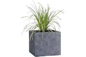 Pflanzwerk® Pot de Fleur Cube Jardinière Lava Anthracite 23x23x23cm *Résistant au Gel* *Protection UV* *Qualité européenne*