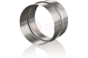 MKK Raccord de tuyau Ø 150 mm en tôle d'acier galvanisé - Tube rond - Tuyau d'évacuation d'air - Système de tuyau flexible - Raccord de tuyau flexible - Raccord de mamelon - Tube en aluminium flexible -