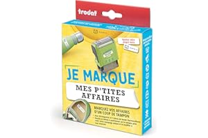 Tampon Trodat "Je marque mes P'tites Affaires" - Marquez les affaires de vos enfants avec un kit complet et adapté – étiquettes + lettres avec dessins – idéal pour marquer les vêtements