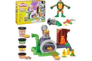 Play-Doh Les Tortues Ninja Four Lance-Pizza, Coffret de pâte à Modeler, Vert