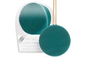 FOREO LUNA 4 body cepillo de cuerpo - Cuidado de toda la piel - Exfoliante para cuerpo - Mejora la absorción de las lociones - Herramienta de drenaje linfático premium - Impermeable - Evergreen