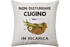 Aconesong Regali per Cugino Divertente Cuscino Copertura per Cugino Compleanno Natale Laurea Anniversario Matrimonio Idee Regali per Lui Cugino Regali 45 x 45 cm (Cugino)