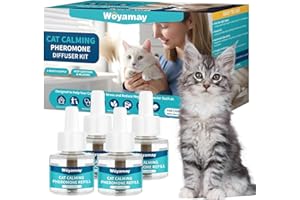 Woyamay Cat Calming Plug-in Refiils for Cats, 4 Pack Pheromone Diffuser Refiils for cat stress relief & cat anxiety relief, 4 Month Supply, Anti Stress for Cats Lasts Up To 120 Days