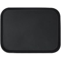 Serviertablett 51x38cm Schwarz - Rutschfestes Plastik Tablett