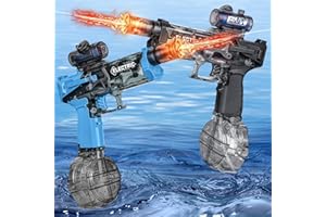 YOOHBERRYS Electric Water Gun, Electric Water Gun, Large Capacity 500 cc, Rechargeable Water Gun Children with Flash Effects, Automatic Water Gun for Pool, Beach, Garden (2 Pieces)