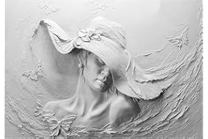 WALLARENA Papel Pintado Mujer Efecto 3D Yeso Estructura Salón Dormitorio - Incluye Pegamento - Fotomurales Pared Tejido No Tejido Decorativos Murales Fotográfico Moderno Decoración de Paredes (312x219 cm)