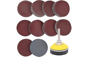 ADWIKOSO 100 Pieces 2 Inch Sanding Discs, 80-3000 Grit Sandpaper with 1/4" Shank Backing Plate and Soft Foam Buffering Pad, for Drill Grinder Rotary Tool, Hook and Loop Sand Paper Assortment Pack
