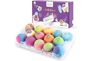 14pcs Coffret Cadeau Boules de Bain - DUAIU Bombes de Bain Moussant aux Huiles Essentielles Naturels - Fait à la Main, Hydratant, Végétalien et Sans Cruauté, Cadeaux pour Femme, Fille, Enfants