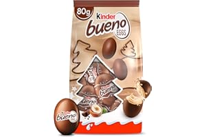 Kinder Bueno Mini Chocolate Eggs, Christmas Chocolate for Sharing, 1 Bag 80g