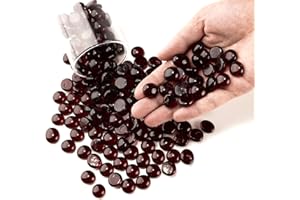 MESCHETT Mini Canicas Planas de Vidrio,880g Rojo Oscuro de Bolas de Vidrio de Color para Jarrones,Fondo Floral Mancala Gems Pebbles Fish Tank Rocks,Vase Fillers,Home Decorative(0.5"~0.7")