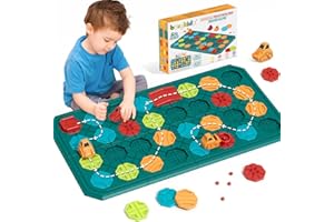 burgkidz Juego Lógico Educativo para Niños de 4 5 6 7 Años, Road Builder Puzzles Juguetes de Lógica 180 Desafíos Juego Multijugador Juguetes para Niños Niñas Niños Regalo Edad 4-8