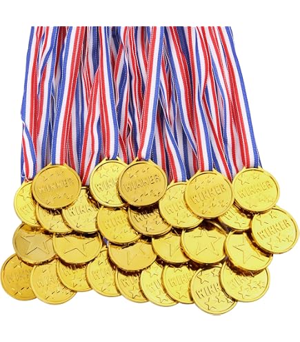 5 Medaglie Calcio Junior Oro 40mm Con Nastri - TrophyPoint