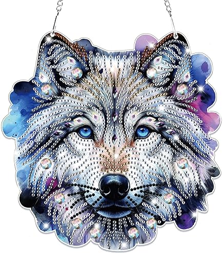 MXJSUA Nichoir Tournesols Diamond Painting Adulte Pendentif, 5D Diamant Painting Hanging Suspendus Avec Chaîne Pour Jardin, Porte Et Fenêtre Décoration