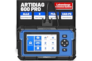 ‎TOPDON TOPDON ArtiDiag600 Pro, OBD2 Diagnosegerät Auto, Diagnosegerät für alle Fahrzeuge, 9 Servicefunktionen für Öl/ABS/DPF/SRS/SAS/Injektorcodierung, Lebenslange kostenlose Updates