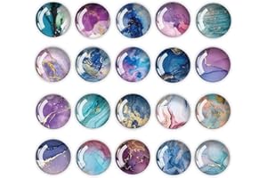 Zamety 20 Stück Kühlschrankmagnete, Cabochon Kühlschrank Magnete, Kristallglas Kühlschrank Magnete, Round Bunt Kühlschrankmagnet für Whiteboard Magnettafel Küche Dekorative