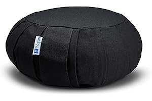 Yogan Yoga Cushion/Meditation Cushion | Natural Buckwheat Hulls Filling | Outer Cover (Could be Removed and Washed) - Made of 100% Organic Cotton