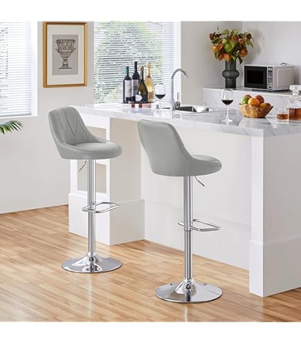 FERFALDER Counter Height Bar Stools With Full Back-Swivel Bar Chairs