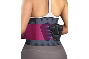 Fitomo Ceinture Lombaire, Ceinture de Soutien Lombaire avec Coussin 3D et 6 Attelles, Tissu Ultra Fin 0,5 mm, Bande Lombaire Élastique pour Femme et Homme pour Travail, Sciatique, Posture, L