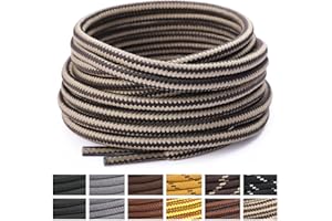 Stepace Lacci per Scarpe Rotondi [2 Paia] Stringhe Scarpe Robuste e Resistenti per Scarpe da Trekking e Scarpe da Scarponi Montagna