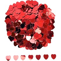 3.000 Stück Herzförmiges Konfetti – Rot, Aus PVC, Für Hochzeit, Valentinstag & Partys