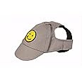 Infispace Baseball Cap for Dogs & Cats with Adjustable Strap | Pet Smile Hat (Pack of 1) (Grey, L)