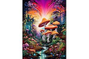 luckyarina Malen Nach Zahlen Erwachsene Pilz-Pilze Malen Nach Zahlen Erwachsene Leinwand,Wälder Paint by Numbers Adult DIY für Geschenk Home Wand Décor 30x40cm
