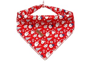 Lionheart glory Hundehalstuch 1 Päckchen waschbar weiche Baumwolle Weihnachten Lätzchen Schal, einstellbar Kerchief Quadratische Hund Halstücher für kleine Hunde Rot Halstücher
