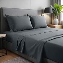 Set di lenzuola in raso, per letto matrimoniale, setoso, super morbido, liscio, set di lenzuola rosse per la della stanza della fattoria, 1 lenzuolo piatto, 1 lenzuolo con angoli, 2 federe
