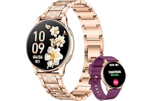 MOTSFIT Smartwatch damski z funkcją telefonu, zegarek fitness, zegarek na rękę: 1,32" AMOLED Smart Watch z pulsometrem, monitorowaniem snu, licznikiem kalorii, zegarek sportowy IP68, wodoszczelny, zegarek