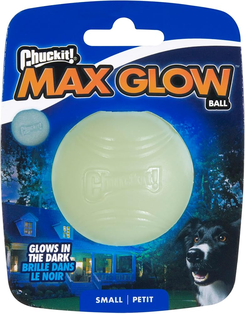 Chuckit! Max Glow Gece Parlayan Köpek Oyun Topu – Fosforlu, Dayanıklı ve At-Getir Oyun Topu - (Small)