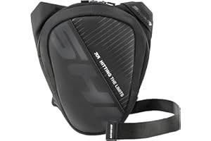 SHIMA Division Hip Bag Sacoche Moto Jambe Homme Femme Sac de Jambe Réfléchissant Multifontion Poche Etanche équipements Cuisse Fanny Pack (Noir, 2 litres)