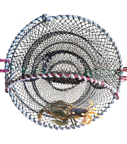 2 Pack Crab Trap Nets For Prawn, Shrimp, Crayfish, Lobster & Eel Fishing