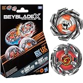 Beyblade X, Clamp Crab 9-65S Bx &amp; Crest Leon 4-55A UX, Double Pack Takara Tomy with 2 Right Rotation Tops, Battle Tops Set, A