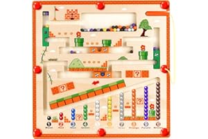 AIERRSON Montessori Toys for 2 3 4 5 6 Year Old Boys Girls, Magnetic Color & Number Maze Wooden Toy, Toddler Learning Toys, Fine Motor Skills Sorting Toys,Preschool Activities,Birthday Gift for Kids