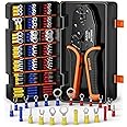 SOMELINE® Insulated Wire Terminal Crimping Tools Kit, Crimping Tool Set with 21 Sizes Wire Crimps Terminal, Crimping Cable lugs Set, Butt Plugs Terminal for 0.34-6mm²(AWG 22-10) Electrical Wire