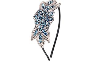 BABEYOND ArtiDeco 1920 - Diadema de los años 20 para mujer, accesorio para disfraz de Gatsby Stil2 – azul. Talla única