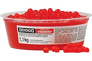 Oboba Popping Boba, gefüllte Fruchtperlen für Bubble Tea mit Erdbeergeschmack, 1 x 1,1 kg