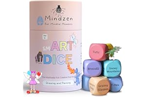 Mindzen smART DICE Drawing & Painting Game for Kids & Teens | Hilariously Fun Arts & Crafts Activity Kit | Set of 9 Dice to Spark Endless Creativity | Gift Ideas for Kids & Teachers | 1+Players
