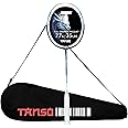 TANSO Black Ice Full Graphite Ultra Light Weight Carbon Fibre Strung Badminton Racket (35 Lbs Tension, 6.5mm ultra slim shaft, 77 Grams, Strung with premium strings and full racquet cover) (Defensive)
