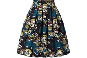 GRACE KARIN 1950 Annata a Pieghe Gonne Floreali Gonne Modello Full Swing Circle Gonne